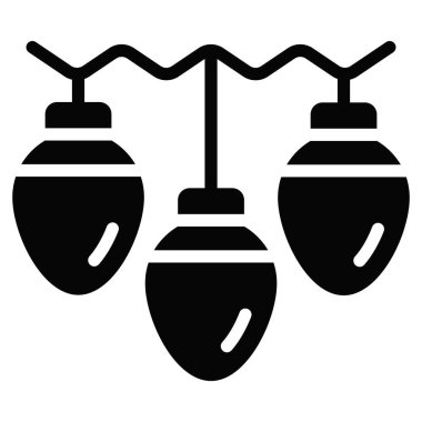 Dekorasyon ışıkları vektör simgesi. Hindu festivali, Hindu kutlama ikonu,