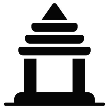 Tapınak vektör simgesi. Hindu festivali, Hindu kutlama ikonu,