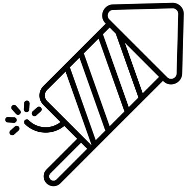 Roket vektör çizgisi simgesi. Hindu festivali, Hindu kutlama ikonu,