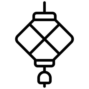 Fener vektör çizgisi simgesi. Hindu festivali, Hindu kutlama ikonu,