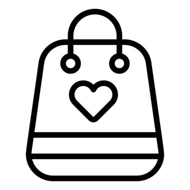 Hediye çantası vektör ana hatları simgesi. Hindu festivali, Hindu kutlama ikonu,