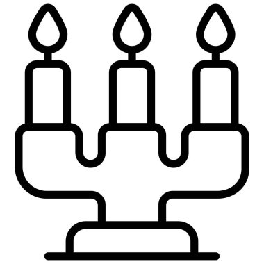 Mumlar vektör çizgisi simgesi. Hindu festivali, Hindu kutlama ikonu,