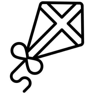 Uçurtma vektör taslak simgesi. Hindu festivali, Hindu kutlama ikonu,