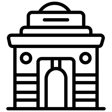 Hindistan Geçidi vektör çizgisi simgesi. Hindu festivali, Hindu kutlama ikonu,