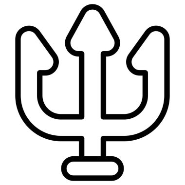 trisula vektör ana hatları simgesi. Hindu festivali, Hindu kutlama ikonu,