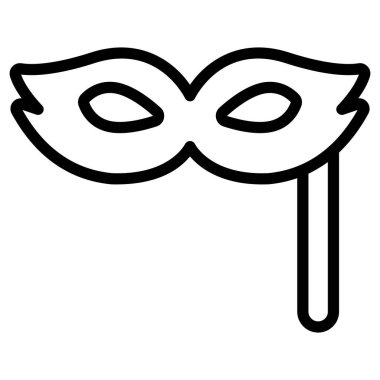 yüz maskesi vektör çizgisi simgesi. Hindu festivali, Hindu kutlama ikonu,