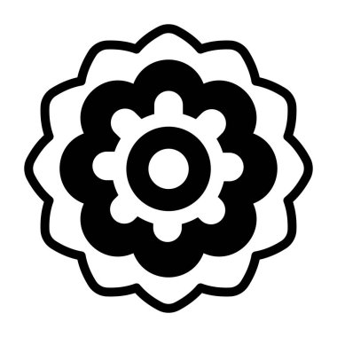 Rangoli vektör simgesi. Hindu festivali, Hindu kutlama ikonu,
