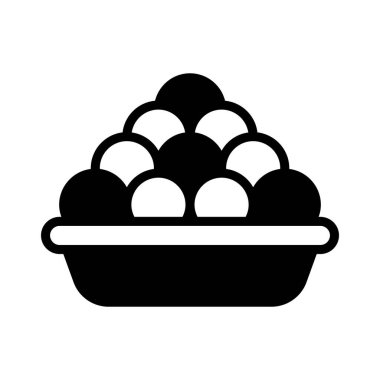 Ladoo tabak vektör simgesi. Hindu festivali, Hindu kutlama ikonu,