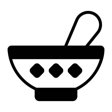 Çorba kasesi vektör simgesi. Hindu festivali, Hindu kutlama ikonu,