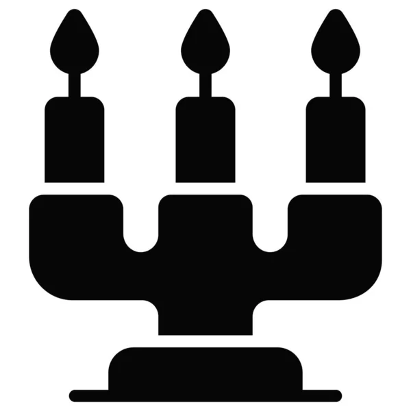 Candles Vector Glyph Icon Hindu Festival Hindu Celebration Icon — Stock Vector