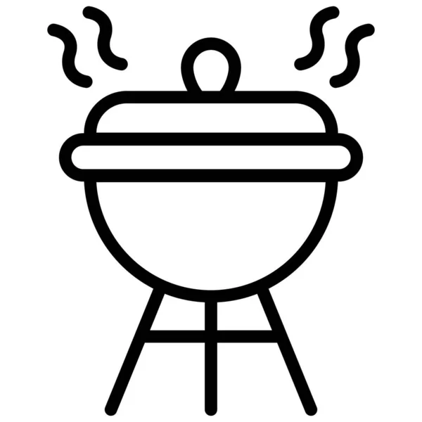 Icono Contorno Vector Barbacoa Festival Hindú Icono Celebración Hindú — Vector de stock