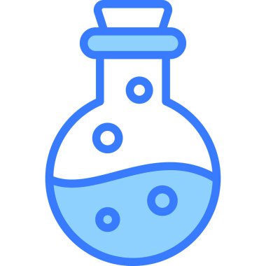 Cadılar Bayramı, zehirli vektör mavi dış hat simgesi.