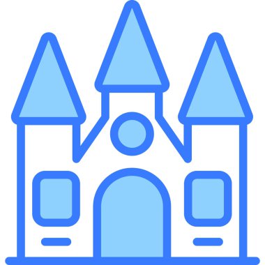 tehlikeli ev vektörü mavi dış hat simgesi.