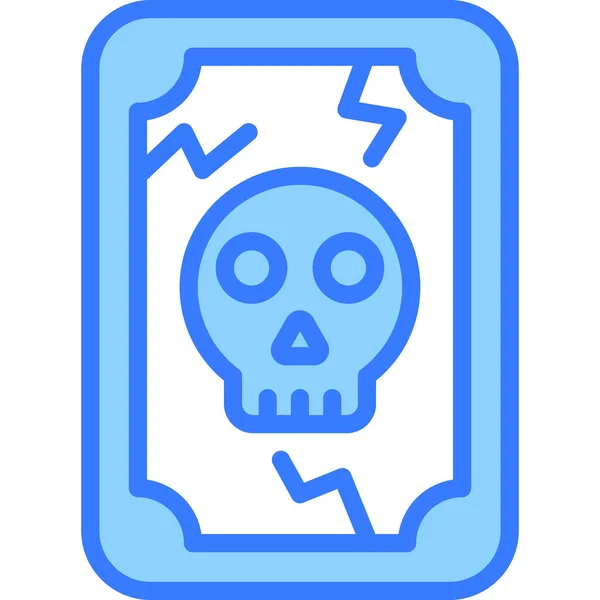 Danger Horror Card Vector Blue Outline Icon — Stock Vector