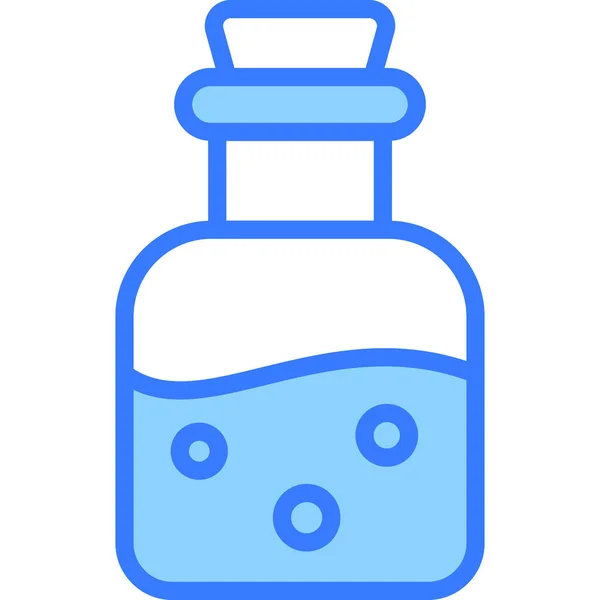 Poison Jar Vector Blue Outline Icon — Stock Vector