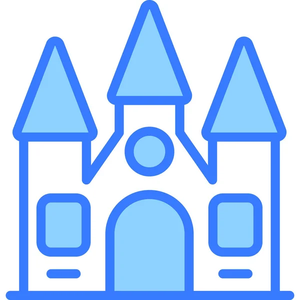 Peligroso Casa Vector Azul Esquema Icono — Vector de stock