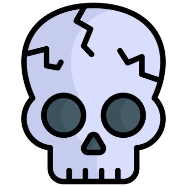 tehlikeli kafatası vektör renk çizgisi simgesi