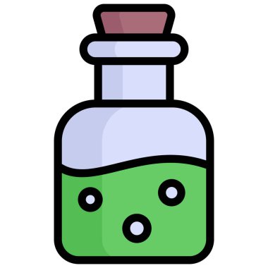 zehirli kavanoz vektör renk çizgisi simgesi