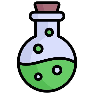 Cadılar Bayramı, zehirli vektör renk çizgisi simgesi