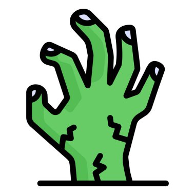 Zombi el vektör renk çizgisi simgesi