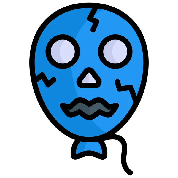 Horror Ballon Vektor Farbe Linie Symbol — Stockvektor