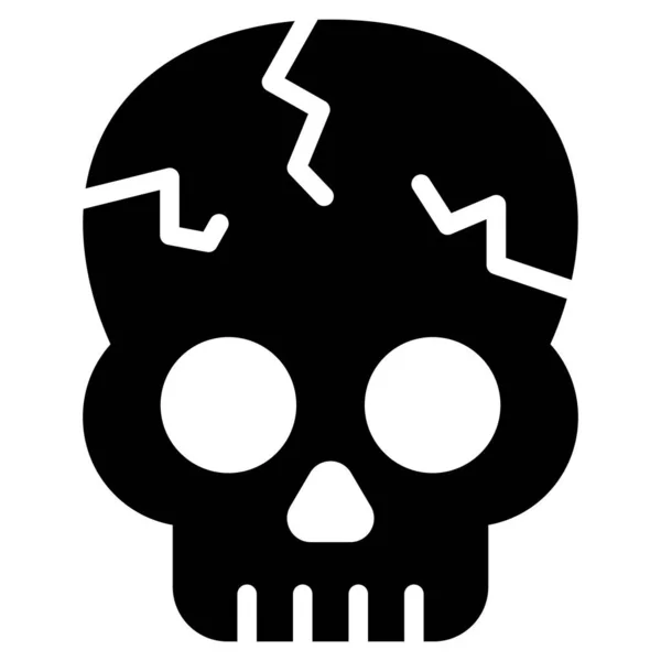 Gefährliches Totenkopf Vektor Glyphen Symbol — Stockvektor