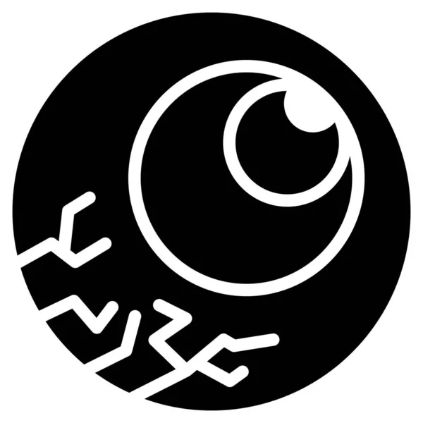 Gruseliges Glyphen Symbol Für Augenvektoren — Stockvektor