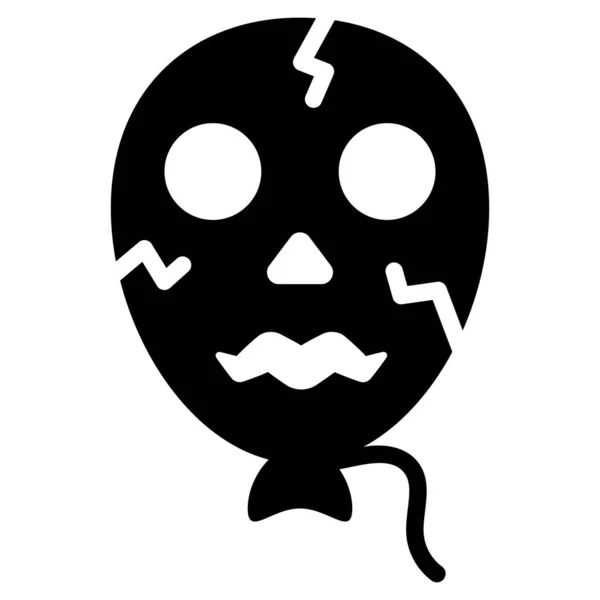 Horror Ballon Vektor Glyphen Symbol — Stockvektor