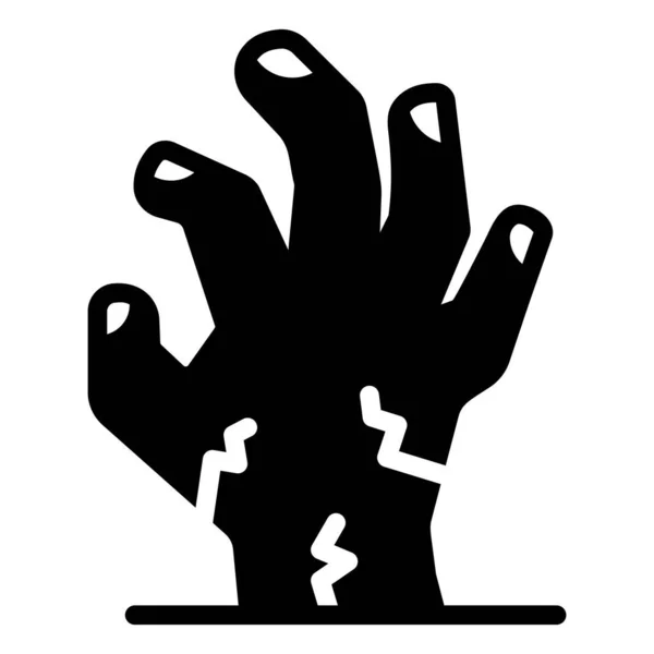 Zombie Main Vecteur Glyphe Icône — Image vectorielle