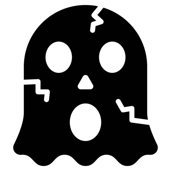 Glyphen Symbol Für Halloween Geistervektoren — Stockvektor