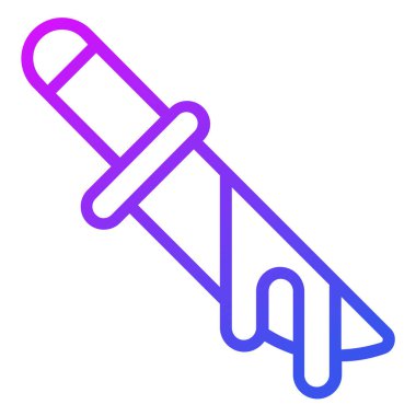 Cadılar Bayramı, bıçak vektör ana hatları simgesi.