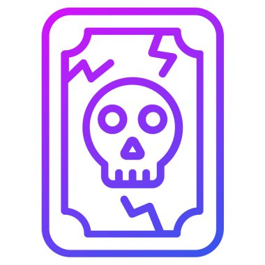 Tehlike, korku kartı vektör mavi ana hat simgesi.