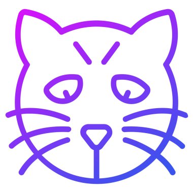 Cadılar Bayramı, korkunç kedi vektör ana hatları simgesi.