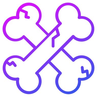 Cadılar Bayramı, kemik vektörü ana hatları simgesi.