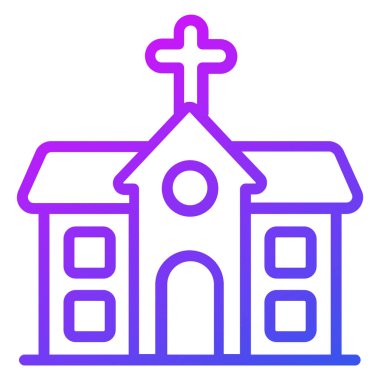 Kilise vektör ana hatları simgesi oluşturma.