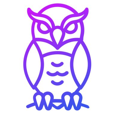 Korku baykuşu vektör ana hatları simgesi