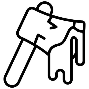 Korkunç balta vektör çizgisi simgesi