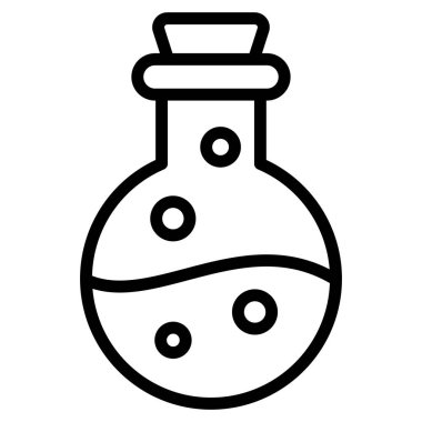 Cadılar Bayramı, zehirli vektör çizgisi simgesi