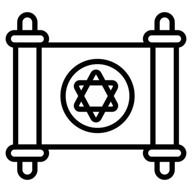 Yahudi, cadılar bayramı vektör çizgisi simgesi