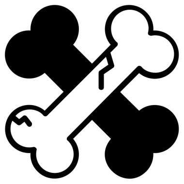 Cadılar Bayramı, kemik vektörü siyah çizgi simgesi.