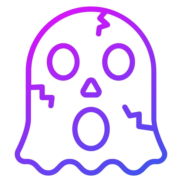 Halloween Ghost Vector Outline Icon — Stock Vector