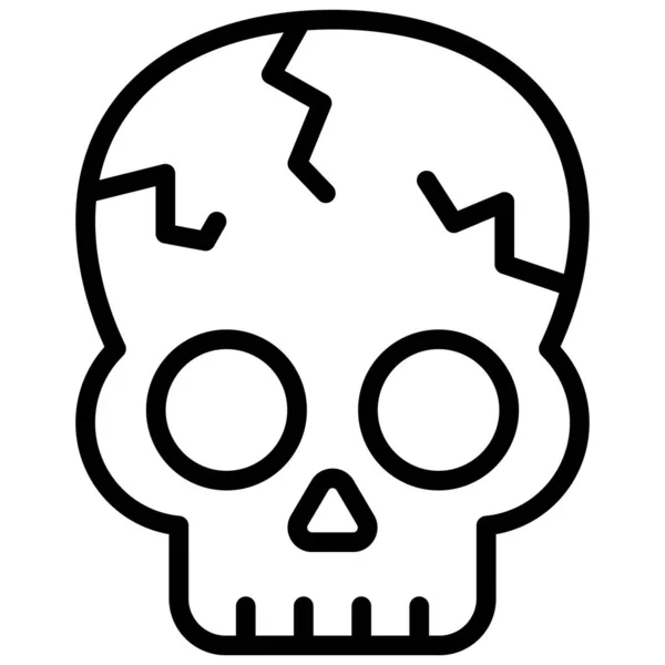 Dangerous Skull Vector Line Icon — Stock Vector