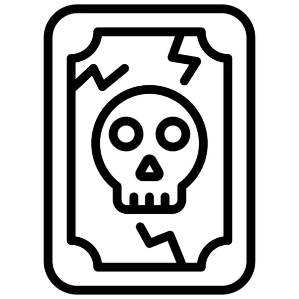 Gefahr Horrorkarte Vektor Line Symbol — Stockvektor
