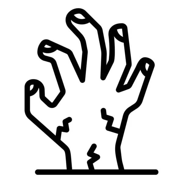 Zombie Hand Vector Lijn Pictogram — Stockvector