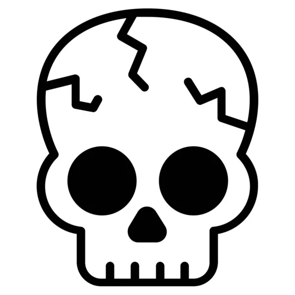 Dangerous Skull Vector Black Filled Outline Icon — Stock Vector