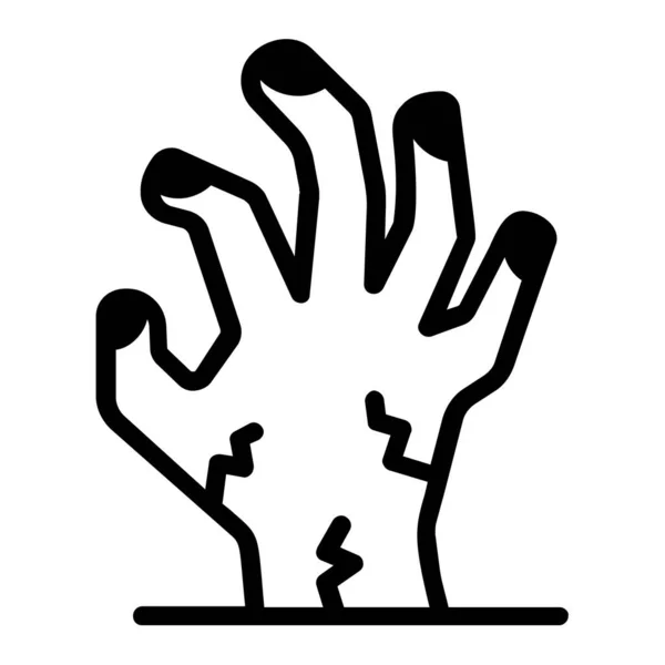 Zombie Hand Vector Black Filled Outline Icon — Stock Vector