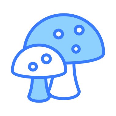 Mantar vektör ana hatları simgesi. Modern renkli taslak semboller. Geleneksel elementlerin koleksiyonu.