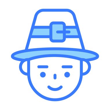 Kovboy vektör taslak simgesi. Modern ince çizgi sembolleri. Geleneksel elementlerin koleksiyonu.