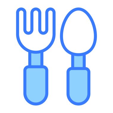 kaşık vektör çizgisi simgesi. Modern ince çizgi sembolleri. Geleneksel elementlerin koleksiyonu.