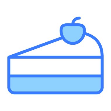 Pasta parçası vektör ana hatları simgesi. Modern renkli taslak semboller. Geleneksel elementlerin koleksiyonu.